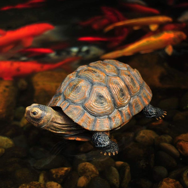 Danmu Realistic Tortoise Garden Statue, Lifelike Resin Tortoise Outdoor Decor for Yard Patio, Weather-Resistant Lawn Art Sculpture (L 12 9/10" x 9 2/5" x 5 1/2") 1 Pack - Image 5